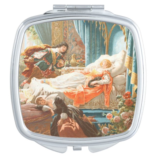 Vintage Drawing: Sleeping Beauty Makeup Mirror (Front)