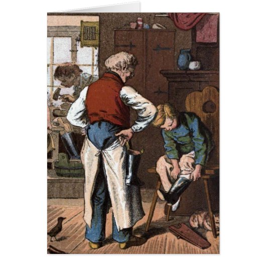 Vintage Drawing: The Shoemaker Cards (Front)