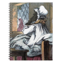 Vintage Drawing: The Wolf in Grandma's Clothes