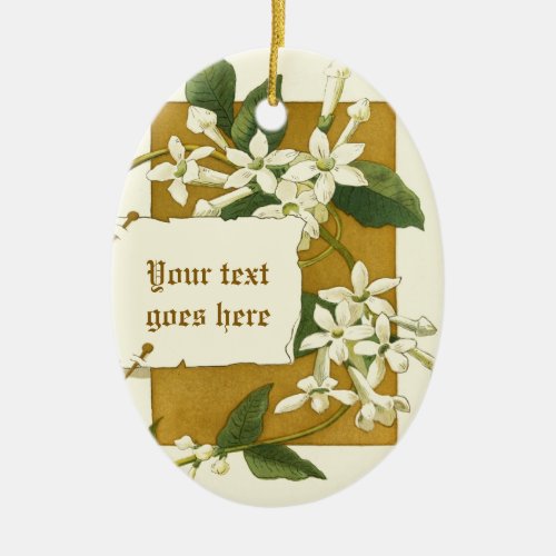 Vintage drawing white jasmine ornament