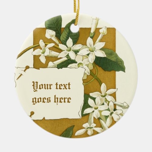 Vintage drawing white jasmine ornament