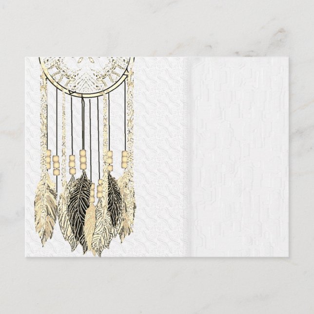 Vintage Dream Catcher Texture Wedding Invitation Postcard (Front)