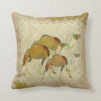 Vintage Dreamy Camels  Boho Mojo Pillow by NicoleKing at Zazzle
