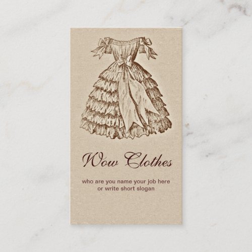 vintage dress fashionable business card