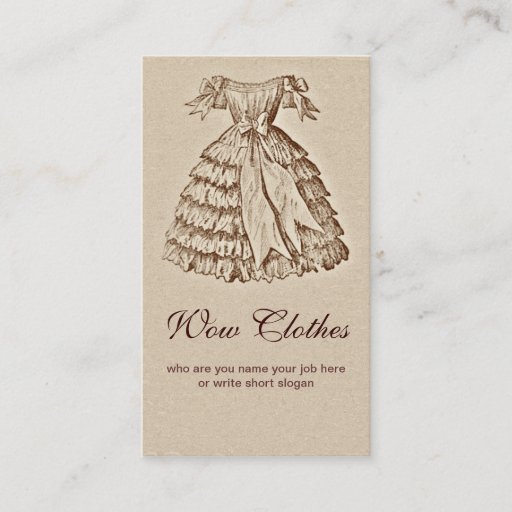 Customizable vintage dress fashionable business card
