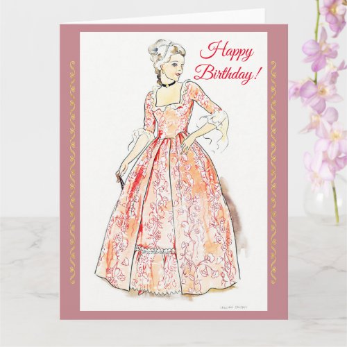 Vintage dress Happy birthday Card