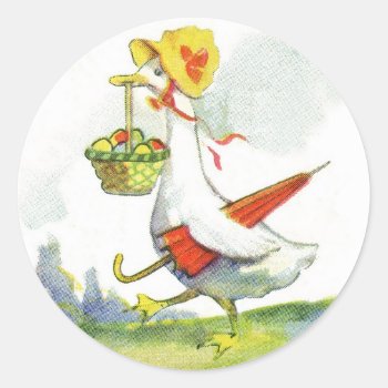 Vintage Dressed Easter Duck Stickers by lkranieri at Zazzle
