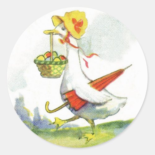 Vintage Dressed Easter Duck Stickers