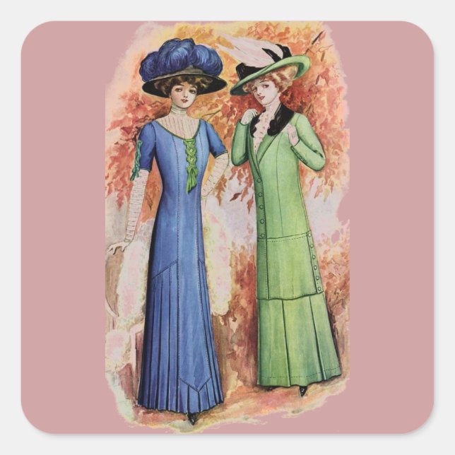 Vintage Dresses Square Sticker (Front)