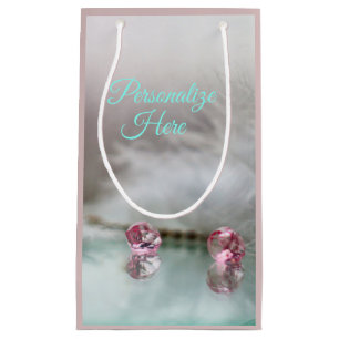 Vintage dressing table teal pink gray small gift bag