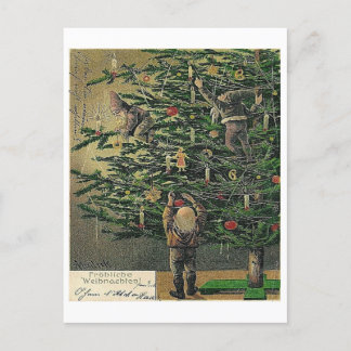 Vintage "Dressing the Christmas Tree" Mailick Holiday Postcard