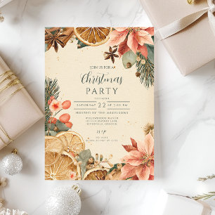 Vintage Dried Orange Merry Christmas Invitation