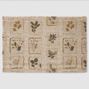 Vintage dried pressed wildflowers herbal botanical fiber doormat