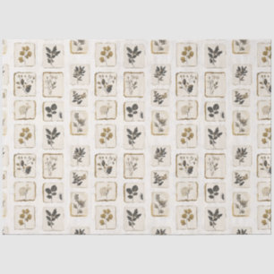 Vintage dried pressed wildflowers herbal botanical tissue paper