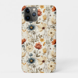 Vintage Dried Wildflower Navy Terracotta iPhone 11 Pro Case