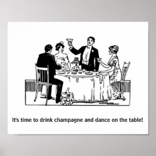 Vintage - Drink Champagne & Dance, Poster