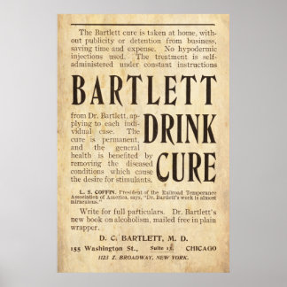 Vintage Drink Cure Ad from 1899 Poster