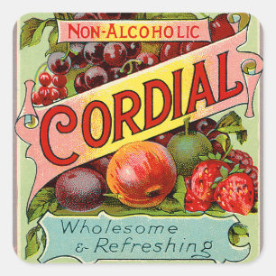 Vintage Drink Label Non Alcoholic Cordial