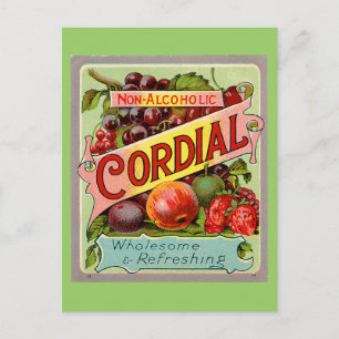 Vintage Drink Label Non Alcoholic Cordial Postcard