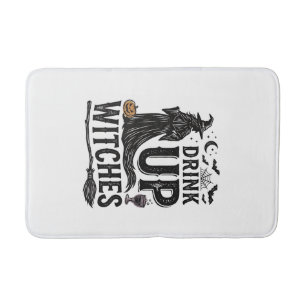 Vintage Drink Up Witches Halloween Shirt Design_1 Bath Mat