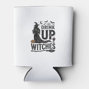 Vintage Drink Up Witches Halloween Shirt Design_1 Can Cooler