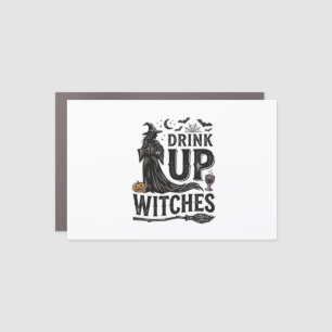 Vintage Drink Up Witches Halloween Shirt Design_1 Car Magnet