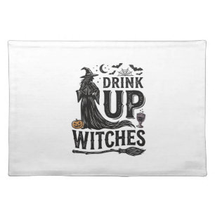 Vintage Drink Up Witches Halloween Shirt Design_1 Cloth Placemat