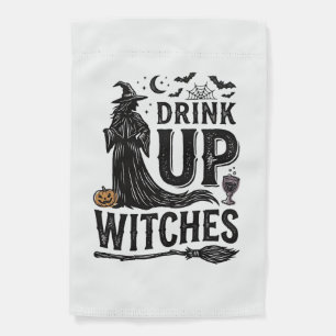 Vintage Drink Up Witches Halloween Shirt Design_1 Garden Flag