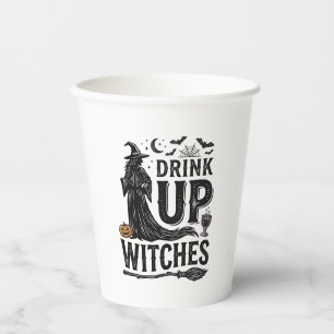 Vintage Drink Up Witches Halloween Shirt Design_1 Paper Cups