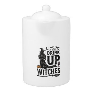 Vintage Drink Up Witches Halloween Shirt Design_1 Teapot