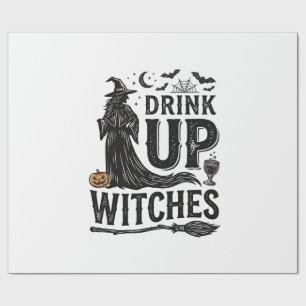 Vintage Drink Up Witches Halloween Shirt Design_1 Wrapping Paper