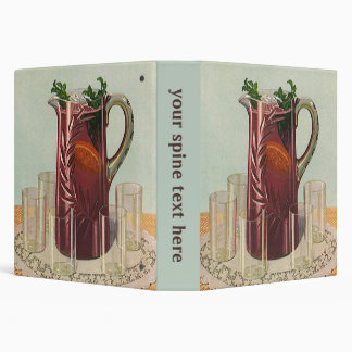 Vintage Drinks and Beverages, Pitcher of Sangria 3 Ring Binder