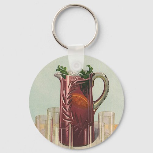 Vintage Drinks and Beverages Pitcher of Sangria Keychain