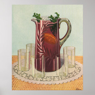 Vintage Drinks and Beverages, Pitcher of Sangria Poster