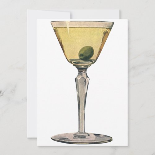 Vintage Drinks Beverages Martini Olive Cocktail