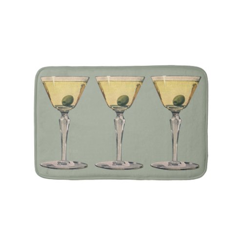 Vintage Drinks Beverages Martini Olive Cocktail Bath Mat