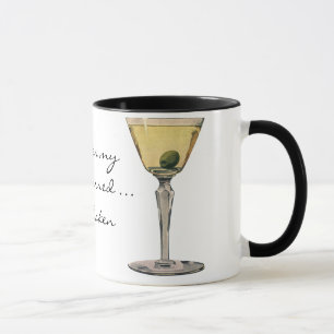 Vintage Drinks Beverages, Martini Olive Cocktail Mug