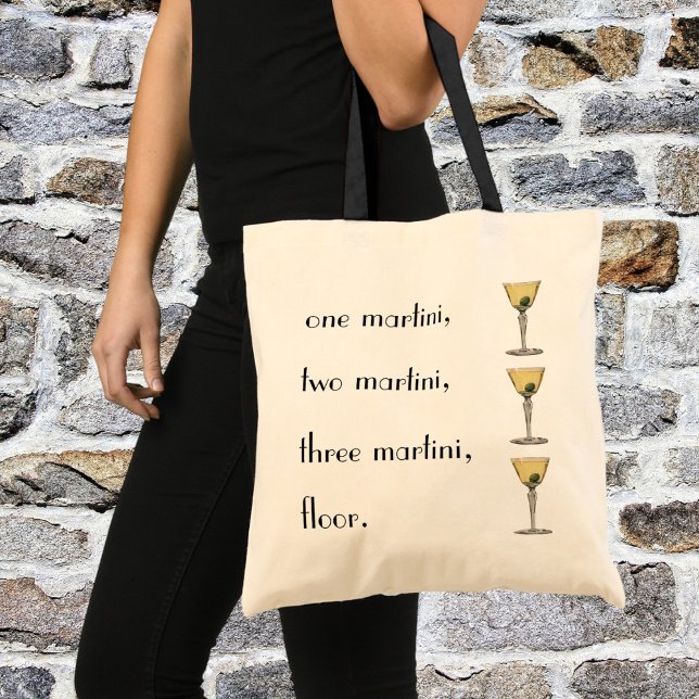 Vintage Drinks Beverages, Martini Olive Cocktail Tote Bag (Creator Uploaded)