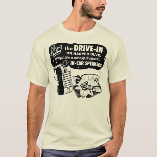 Vintage Drive_In Movie Speaker Ad T_Shirt