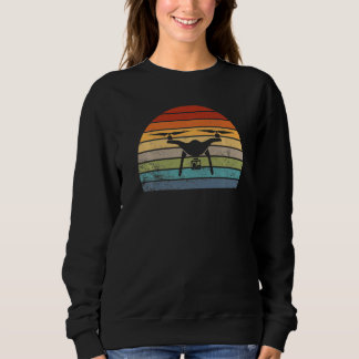 Vintage Drone Retro Drone Silhouette Aircraft Quad Sweatshirt