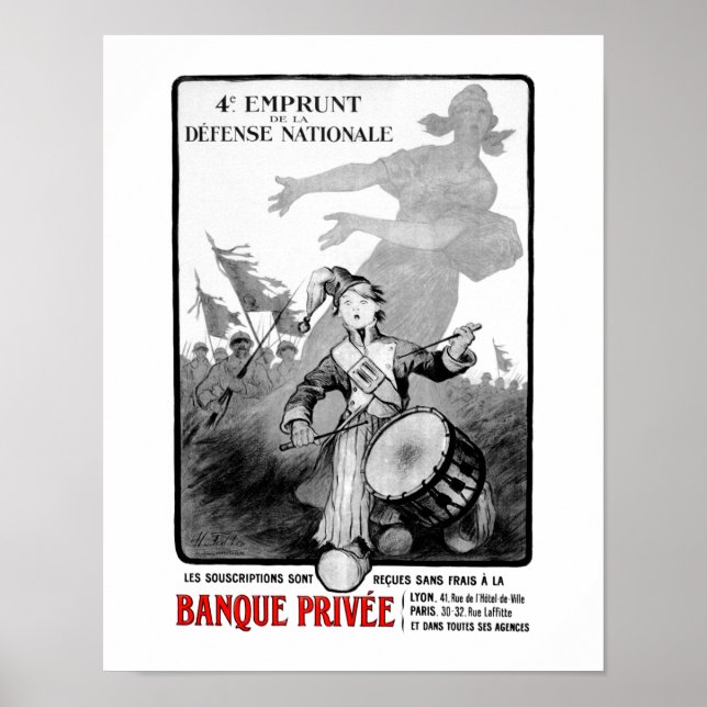 Vintage Drum Art Drummer Print Music Advertisement (Front)