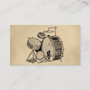 Vintage Drum Kit Drums Business Card