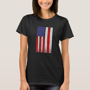 Vintage Drum Player USA Flag Drummers Drumming Gr T-Shirt