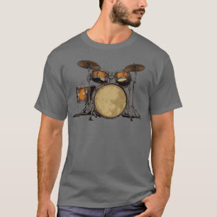 Vintage Drum Set Music DrummerMusical Instrument b T-Shirt