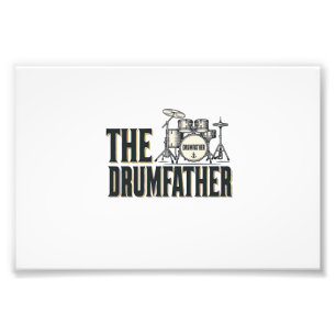 Vintage Drumfather Drummer Quote Vector Design_1 Photo Print