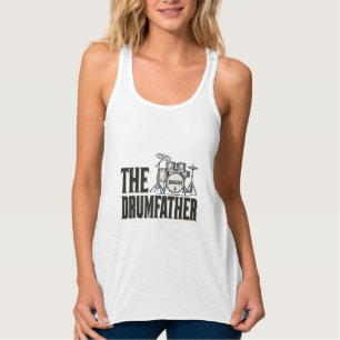 Vintage Drumfather Drummer Quote Vector Design_1 Tank Top