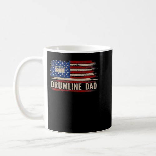 Vintage Drumline Dad American USA Flag Music Gift Coffee Mug