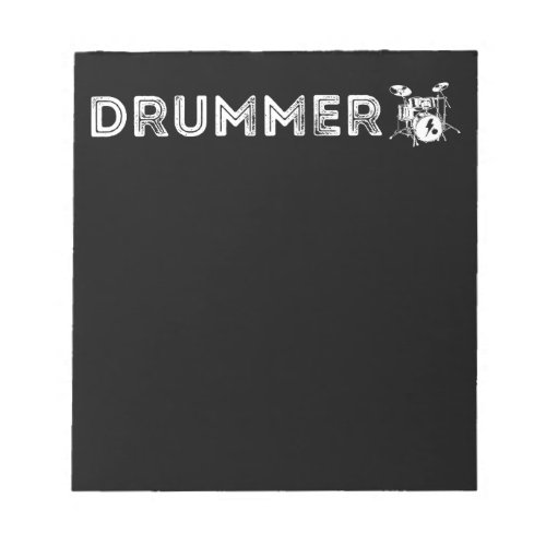 Vintage Drummer Drum Player Musician Notepad