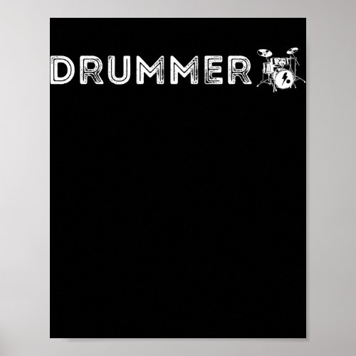 Vintage Drummer Drum Player Musician Poster