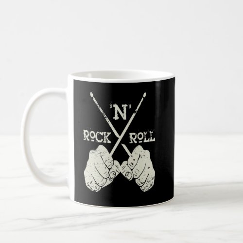 Vintage Drummer Drum Sticks Rock  Roll Rock  Rol Coffee Mug